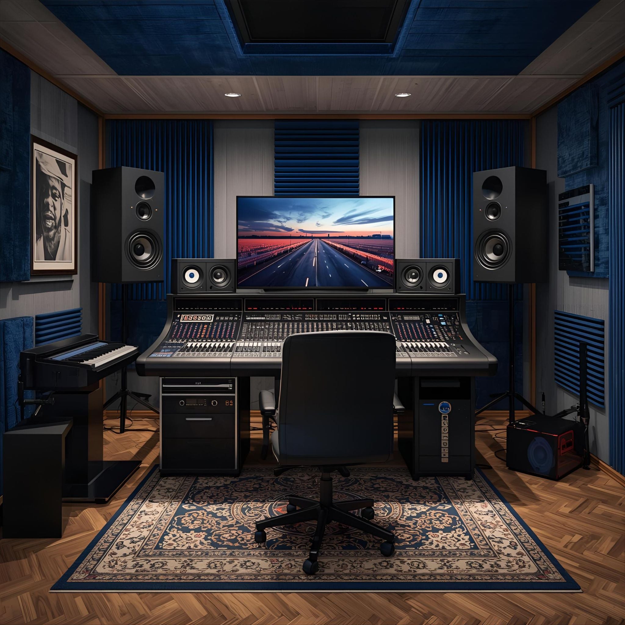 Modern looking recording studio